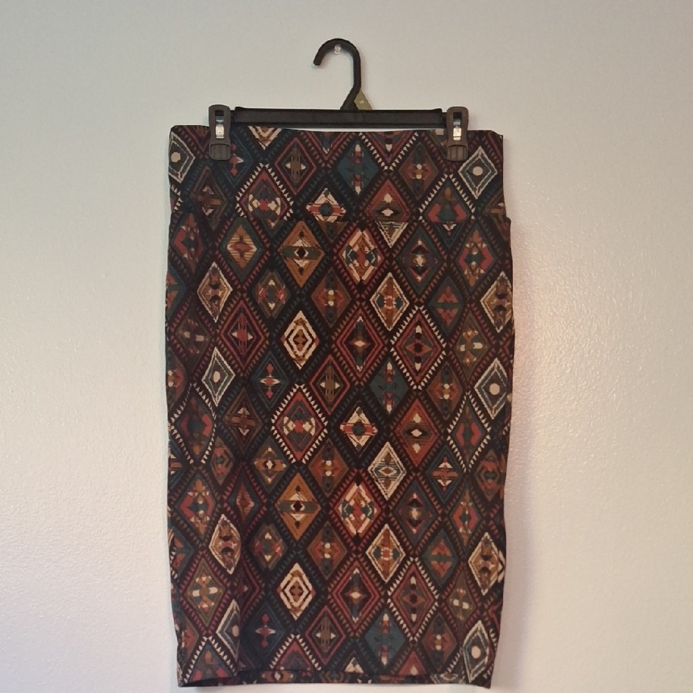 LuLaRoe Geometric Pattern Pencil Skirt - Multicolor